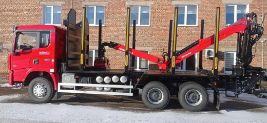 Сортиментовоз SHACMAN SX32586V384 с гидроманипулятором ВМ 10-74