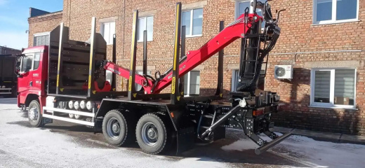 Сортиментовоз SHACMAN SX32586V384 с гидроманипулятором ВМ 10-74